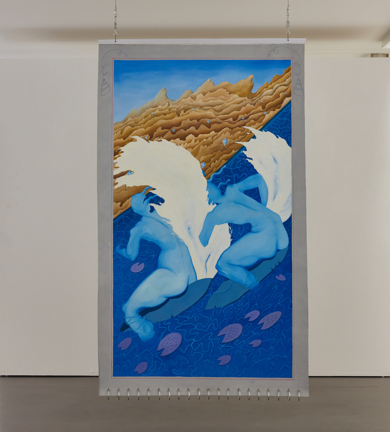 Anita Esfandiari, You Were Invited to a Soiree, while the Minions Pursue Me 2024; Installation View, Off, Paradise - Heussenstamm - Frankfurt, 2024