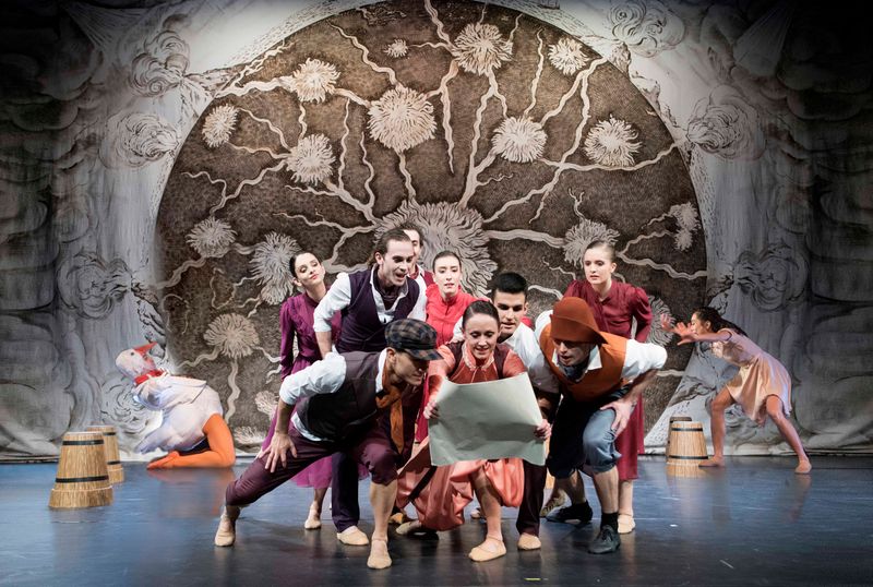 Szene aus DIE REISE ZUM MITTELPUNKT DER ERDE (Staatstheater Cottbus)