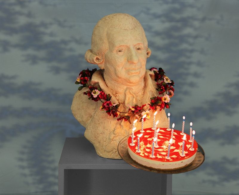 Gleim mit Geburtstagstorte, Gleimhaus