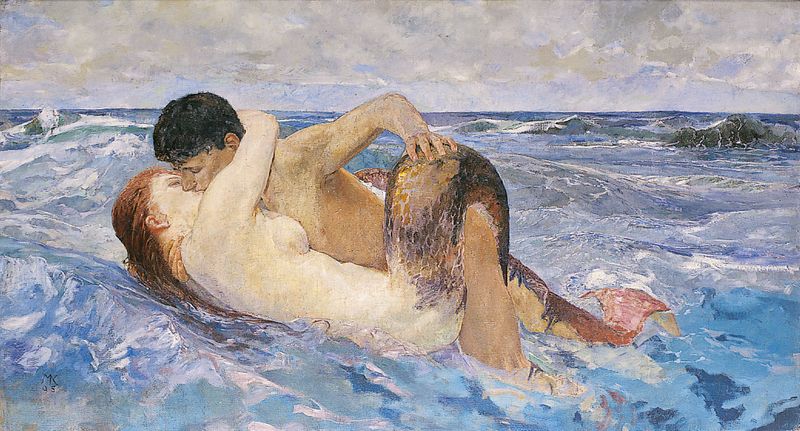 Max Klinger (1857–1920): Sirene (Triton und Nereide), 1895, Öl auf Leinwand, Sammlung Villa Romana, Dauerleihgabe im Palazzo Pitti, beide Florenz
